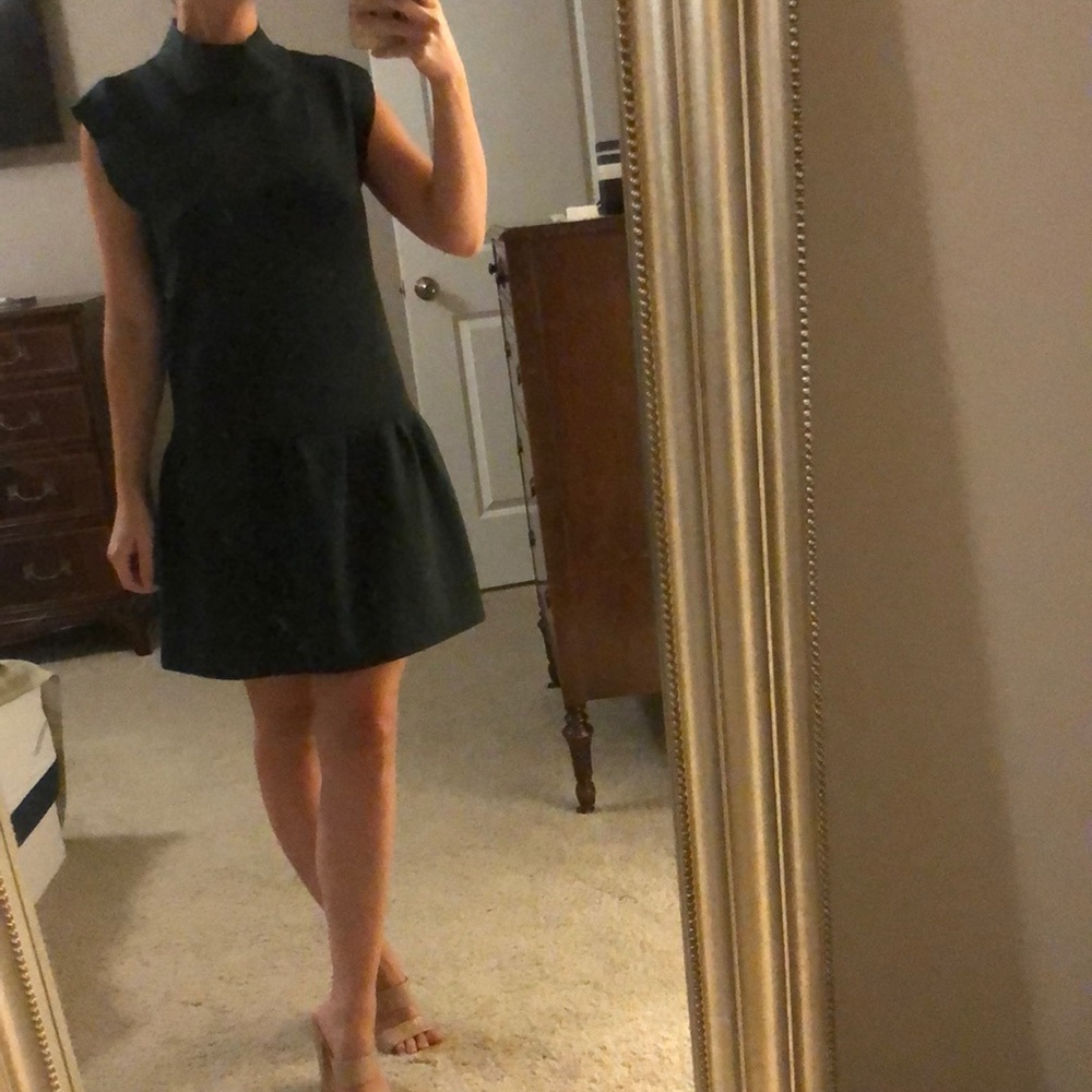 Zara Collection Green mock neck dress- size small